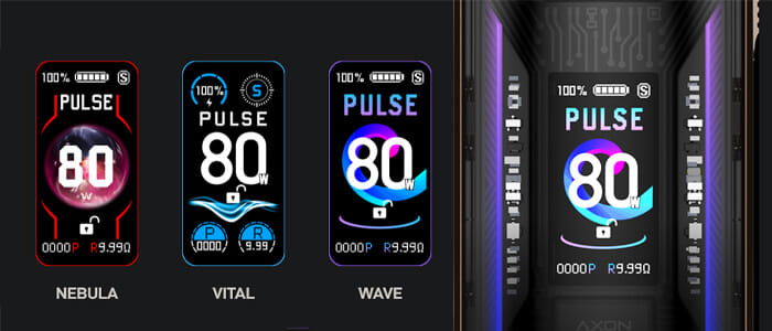 pod vaporesso XR MAX 2 différents thèmes d'écran